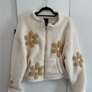 Love Tree Cream Fleece Jacket
